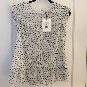 NWT Who What Wear polka dot blouse